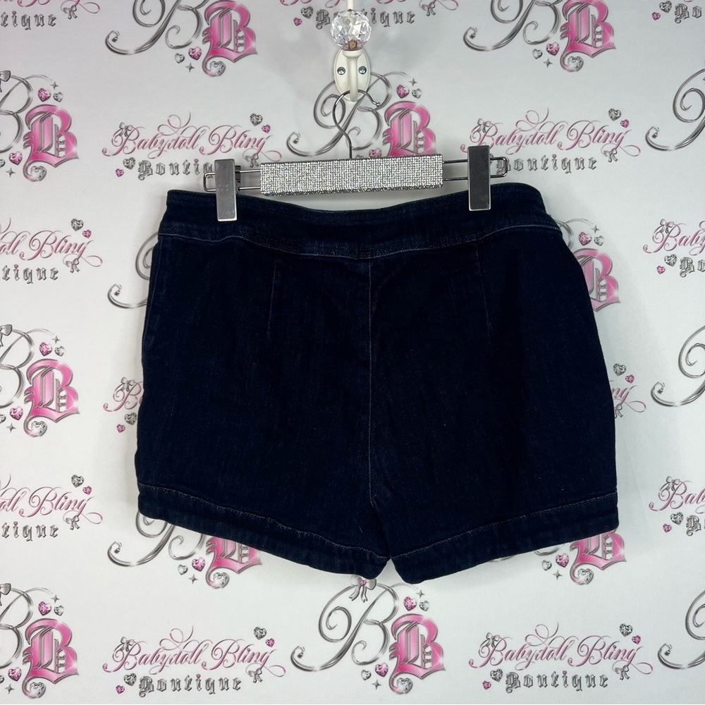 Express jeans shorts buttons nautical sailor Black High Waist Buttoned Shorts - Picture 4 of 9